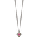 Sterling Silver Antiqued with 14K Accent 8mm Created Pink Sapphire Necklace