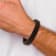 Brown Leather and Stainless Steel Brushed 8.25-inch Bracelet
