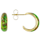 Green Turquoise Inlay Hoop Earrings In 18K Gold Over Sterling Silver