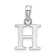 Rhodium Over 14k White Gold Polished Block Letter H Initial Pendant
