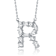 Initial R Mixed Cut CZ Pendant Necklace In Sterling Silver 18 Inch