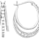 Polished And Pave Lab-Grown Diamond Hoop Earrings In PlatInum Over
Sterling Silver