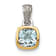 Rhodium Over Sterling Silver with 14k Accent Aquamarine Pendant