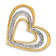 14K Two-tone Gold Diamond Triple Heart Chain Slide Pendant