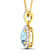 0.96ctw 14K Yellow Gold Aquamarine and White Diamond Pendant with 18
inch Cable Chain