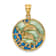 14k Yellow Gold Dolphins with Blue Enameled Pendant