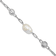 Rhodium Over Sterling Silver Cubic Zirconia and Pearl Link with
0.75-inch Extension Bracelet