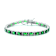 Emerald Color CZ Tennis Bracelet In White Rhodium Over Brass