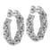 Rhodium Over Sterling Silver 7.5mm Byzantine Post C-Hoop Earrings