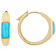 Turquoise Baguette Hoop Earrings in 18k Gold Over Sterling Silver
