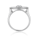 Blue Topaz with Moissanite Accents Rhodium Over Sterling Silver Evil Eye
Halo Ring