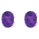 8x6mm Oval Amethyst Rhodium Over Sterling Silver Stud Earrings