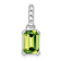 Rhodium Over 10k White Gold 1 ctw Peridot and Accent Diamond Pendant