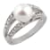 White Cultured Freshwater Pearl Ring Rhodium Over Silver