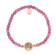 Rose Stainless Steel Polished Tree of Life Red Jade Stretch Bracelet
