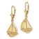 14k Yellow Gold 3D Polished Sailboat Dangle Earrings