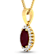 1.50ctw 14K Yellow Gold Ruby and White Diamond Pendant with 18 inch
Cable Chain