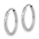 Rhodium Over 14k White Gold 11/16" Diamond-Cut Square Tube Endless
Hoop Earrings