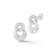 Rachel Zoe Pave CZ Fluted Stud Earrings in Rhodium Over Sterling Silver