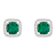 5mm Cushion Created Emerald And Created White Sapphire 10k White Gold
Halo Stud Earrings