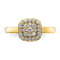 14K Yellow Gold Lab Grown Diamond SI1/SI2, G H I, Squared Halo Ring
