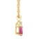 7x5mm Pear Shape Ruby with Diamond Accent 14k Yellow Gold Pendant With Chain