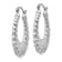 Rhodium Over 14k White Gold Polished 9/16" Scalloped Hoop Earrings