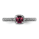 Sterling Silver Stackable Expressions Checker-cut Pink Tourmaline Ring 0.24ctw