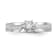 Rhodium Over 14K White Gold AA Quality Trio Engagement Ring 0.05ctw