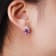 Purple Amethyst and White CZ Octagon Stud Sterling Silver Earrings