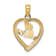 14K Yellow Gold Number 1 MOM in Heart Charm