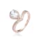 Pear Shape and Round White Topaz 14K Rose Gold Over Sterling Silver
Ring, 1.6ctw
