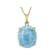 Oval Larimar Solitaire Pendant In 10K Gold