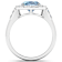 2.5ctw Blue Aquamarine and Diamond 14K White Gold Halo Ring