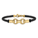 14k Yellow Gold Polished Fancy Link Leather Bracelet