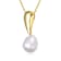 Freshwater Pearl Teardrop Pendant Necklace In 14K Gold Over Sterling Silver