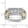 14K Yellow and White Gold Men's Polished Grooved Cut-Out 5-Stone Diamond Ring