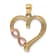 14k Two-tone Gold Polished Infinity Heart Pendant