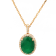 3.88 Ctw Emerald and 0.24 Ctw White Diamond Pendant in 14K YG