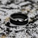 ASTON Black Brushed Center Tungsten Ring with Polished Beveled Edges 8mm