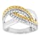 Two-Tone Moissanite Crossover Ring In 14K Gold And Platinum-Enhanced
Sterling Silver 0.44ctw DEW