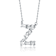 Initial Z Mixed Cut CZ Pendant Necklace In Sterling Silver 18 Inch