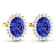 2.18ctw 14K Yellow Gold Tanzanite and White Diamond Halo Earrings