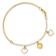 14K Yellow Gold Polished Dangle Heart Chain Bangle