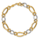 14k Two-tone Gold 8mm Polished and Textured Fancy Oval Curb Link Bracelet