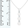 6.5-7mm off-round White Cultured Freshwater Pearl and CZ Rhodium Over
Sterling Silver Pendant