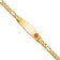 14k Yellow Gold Medical Soft Diamond Shape Red Enamel Flat Figaro Link
ID Bracelet