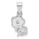 Rhodium Over Sterling Silver Blue and Pink Enamel with Cubic Zirconia
Floral Children's Pendant