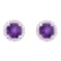 6mm Round Amethyst 1/5 ctw Diamond Rhodium Over Sterling Silver Halo
Stud Earrings