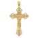 14K Yellow Gold INRI Fleur De Lis Crucifix Pendant
